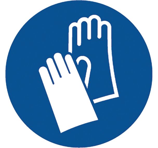 Adhésif de marquage au sol M009-Protection obligatoire mains-Ergomat