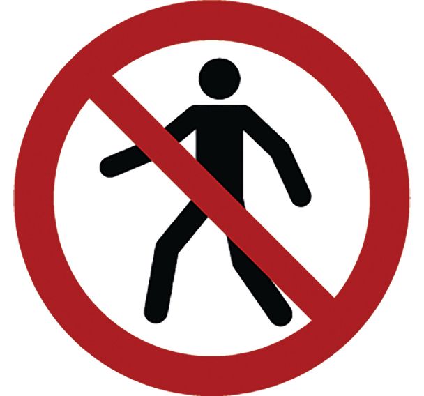 Adhésif de marquage au sol P004 - Interdit piéton - Ergomat