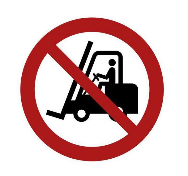 Adhésif de marquage au sol P006 - Interdit aux chariots - Ergomat