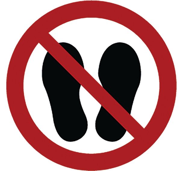 Adhésif de marquage au sol P024-Ne pas marcher ou stationner-Ergomat