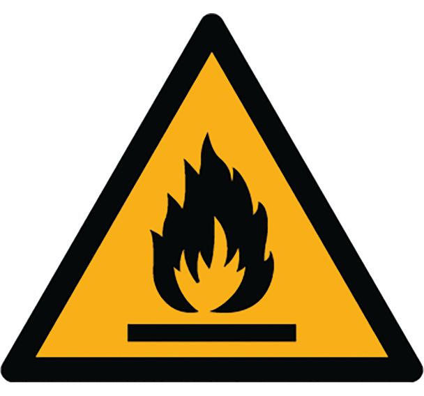 Adhésif de marquage au sol danger W021-Matières inflammables-Ergomat