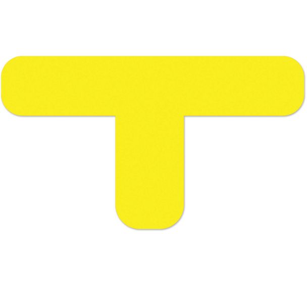 Adhésif de marquage au sol en T arrondi LeanStripe - Jaune - Ergomat