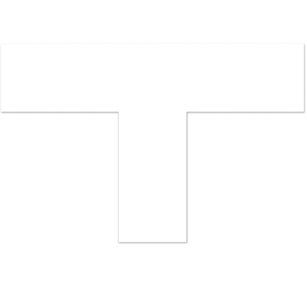 Adhésif de marquage au sol en T carré LeanStripe - Blanc - Ergomat