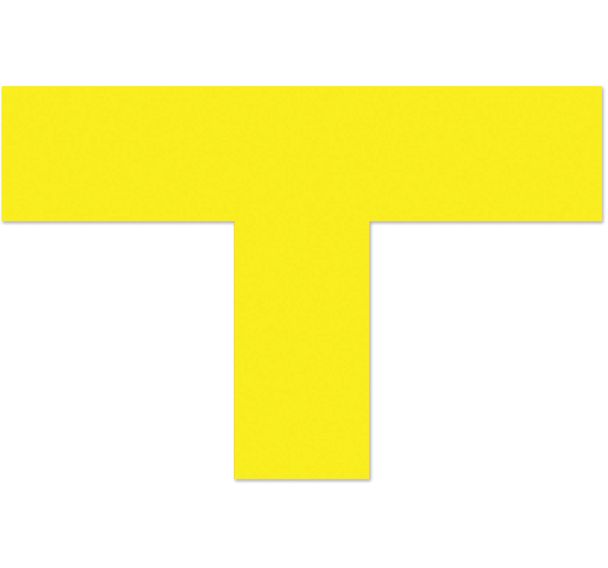 Adhésif de marquage au sol en T carré LeanStripe - Jaune - Ergomat