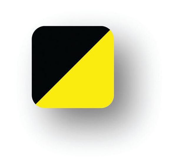 Adhésif en tiret arrondi LeanStripe - Noir/Jaune - Ergomat