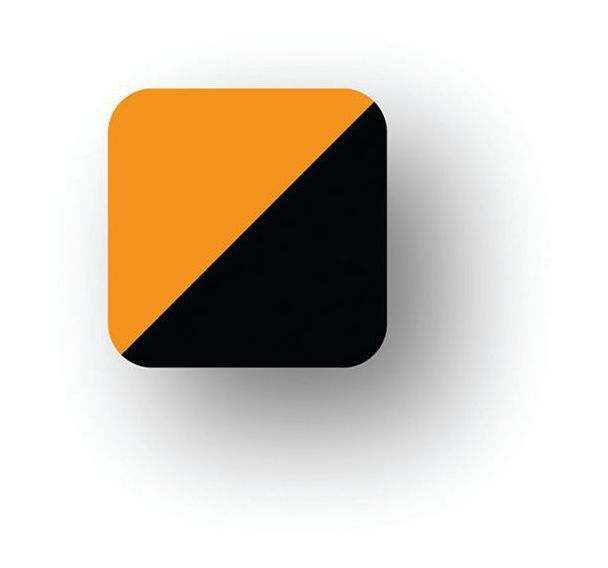 Adhésif en tiret arrondi LeanStripe - Noir/Orange - Ergomat
