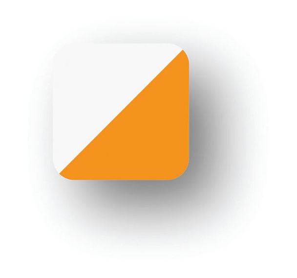 Adhésif en tiret arrondi LeanStripe - Orange/Blanc - Ergomat