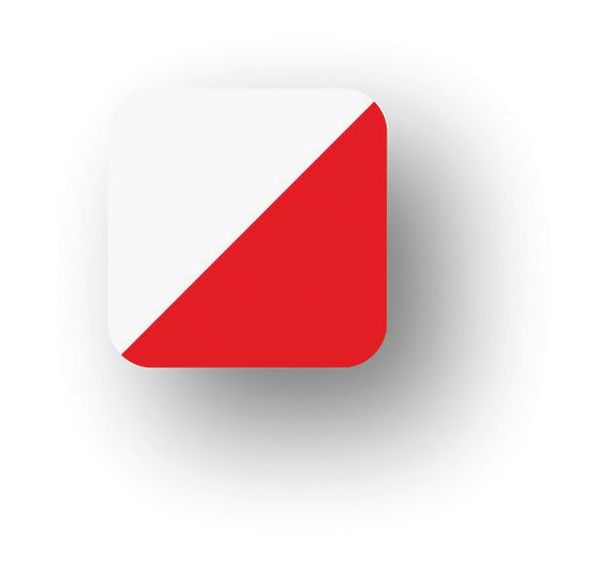 Adhésif en tiret arrondi LeanStripe - Rouge/Blanc - Ergomat