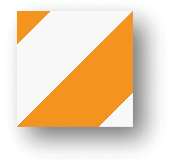 Adhésif en tiret carré LeanStripe - Orange/Blanc - Ergomat