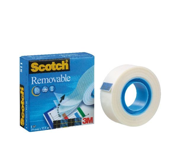 Adhésif invisible repositionnable - Ruban sans devidoir - Long: 33 m
