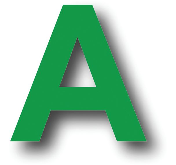 Adhésif marquage au sol LeanStripe - Lettre/Chiffre - Vert - Ergomat