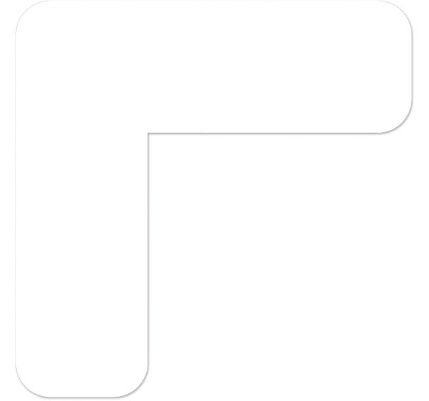 Adhésif marquage au sol angle 90° arrondi LeanStripe - Blanc - Ergomat