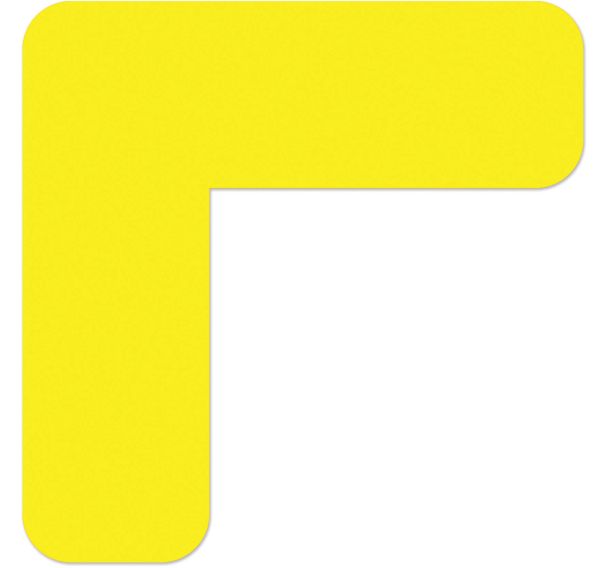 Adhésif marquage au sol angle 90° arrondi LeanStripe - Jaune - Ergomat