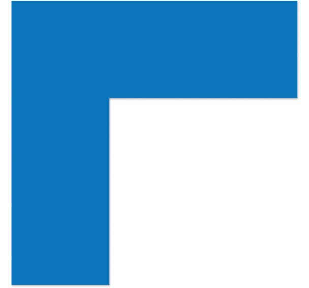 Adhésif marquage au sol angle 90° carré LeanStripe - Bleu - Ergomat