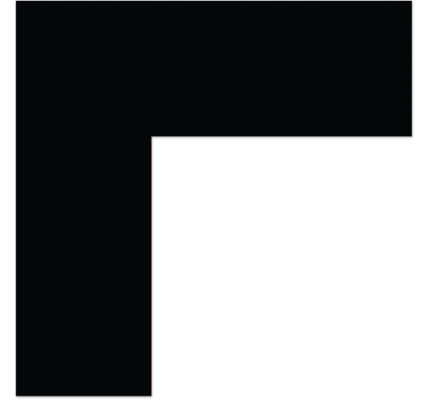 Adhésif marquage au sol angle 90° carré LeanStripe - Noir - Ergomat