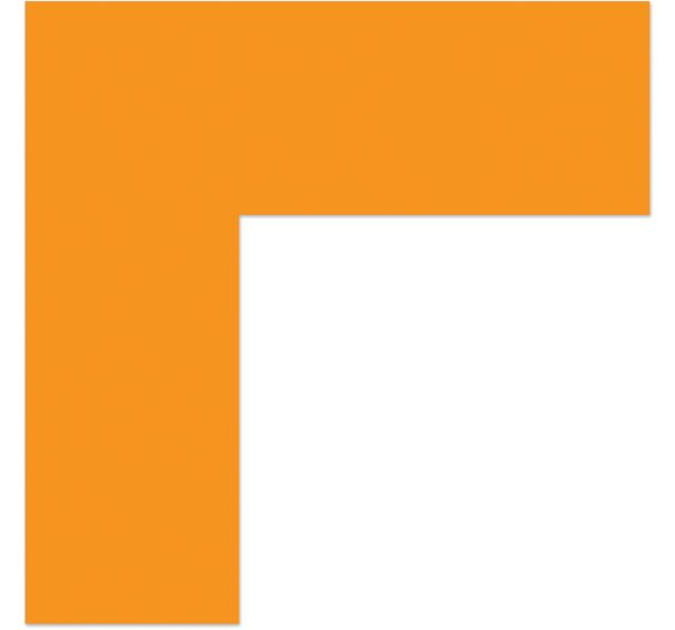 Adhésif marquage au sol angle 90° carré LeanStripe - Orange - Ergomat