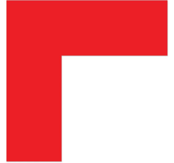 Adhésif marquage au sol angle 90° carré LeanStripe - Rouge - Ergomat