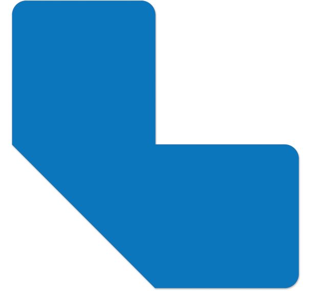 Adhésif marquage au sol demi-angle LeanStripe - Bleu - Ergomat