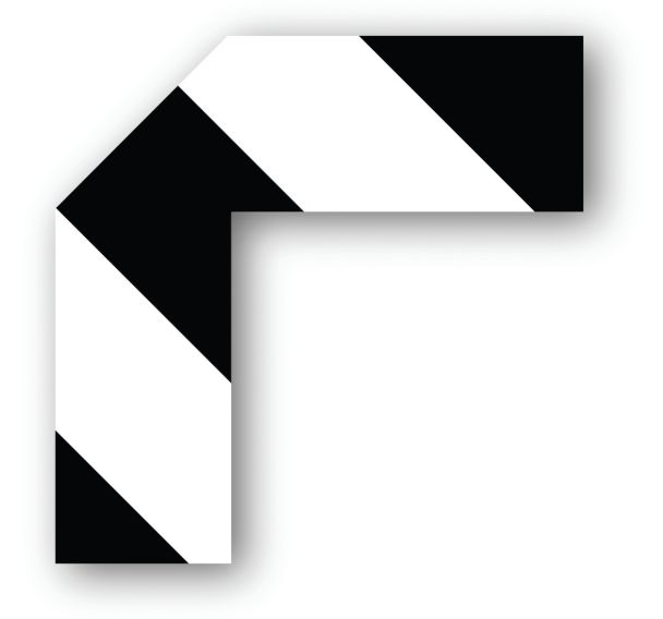 Adhésif marquage au sol demi-angle LeanStripe - Noir/Blanc - Ergomat