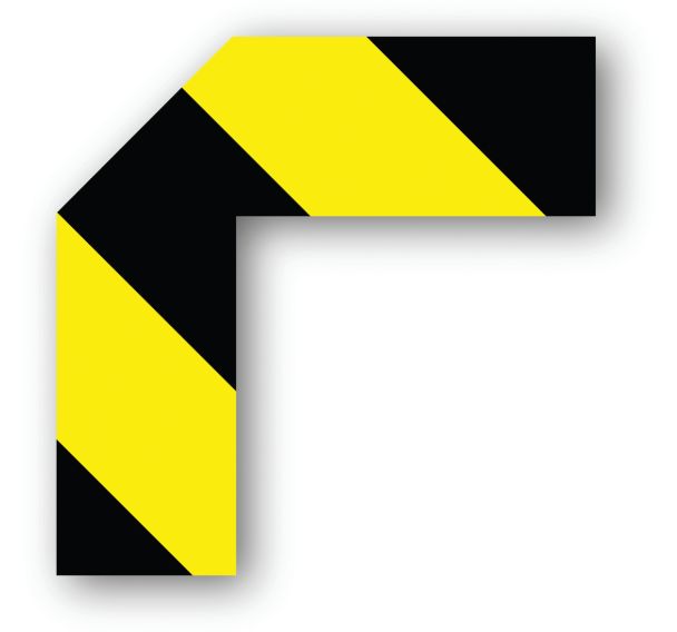 Adhésif marquage au sol demi-angle LeanStripe - Noir/Jaune - Ergomat