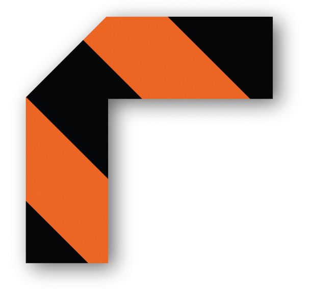 Adhésif marquage au sol demi-angle LeanStripe - Noir/Orange - Ergomat