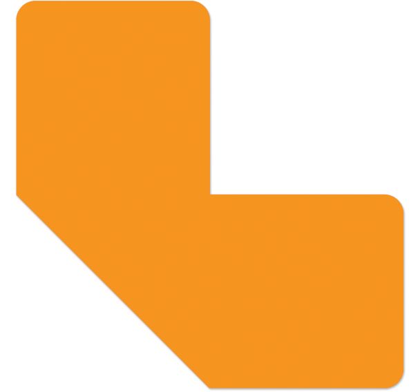 Adhésif marquage au sol demi-angle LeanStripe - Orange - Ergomat