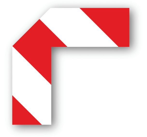 Adhésif marquage au sol demi-angle LeanStripe - Rouge/Blanc - Ergomat