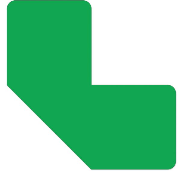 Adhésif marquage au sol demi-angle LeanStripe - Vert - Ergomat