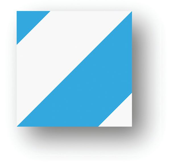 Adhésif marquage au sol tiret carré LeanStripe - Bleu/Blanc - Ergomat