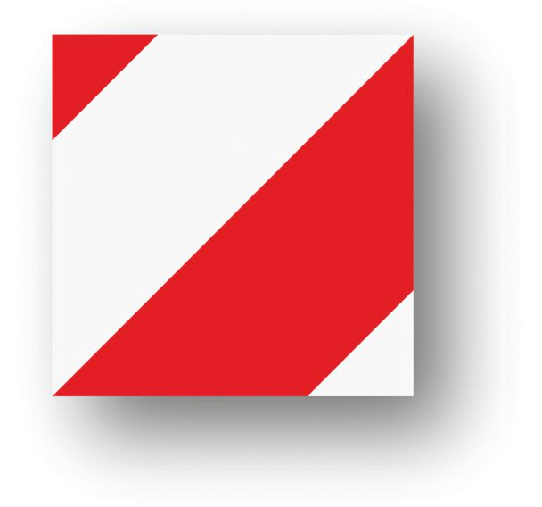 Adhésif marquage au sol tiret carré LeanStripe - Rouge/Blanc - Ergomat