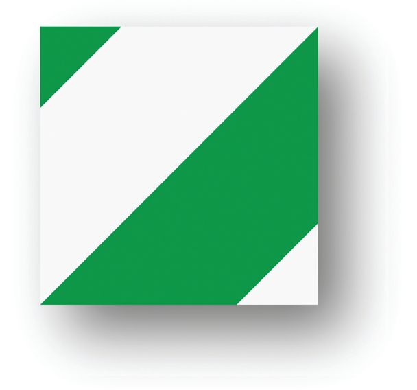 Adhésif marquage au sol tiret carré LeanStripe - Vert/Blanc - Ergomat