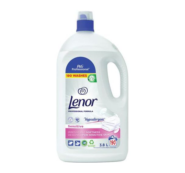 Adoucissant Peaux Sensibles 3,8L - 190 lavages - Lenor Professional - Lot de 3