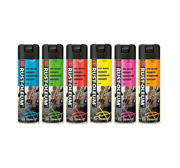 Aérosols de marquage fluorescent 360° 500ml - Rust Oleum