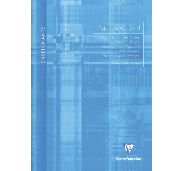 Agenda de bord 6 colonnes (36 cases/semaine) piqué 21x29,7cm 72p modèle allégé