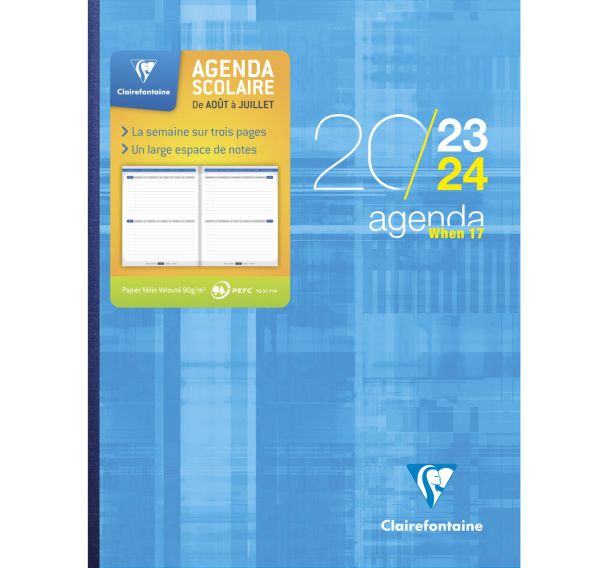 Agenda millésimé When 17, 17x22cm 156p semaine sur 3 pages