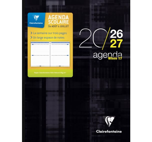 Agenda millésimé When 17, 17x22cm 156p semaine sur 3 pages