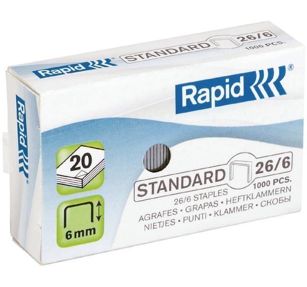 Agrafe Rapid - Type : 26/6 - Boite de 1000