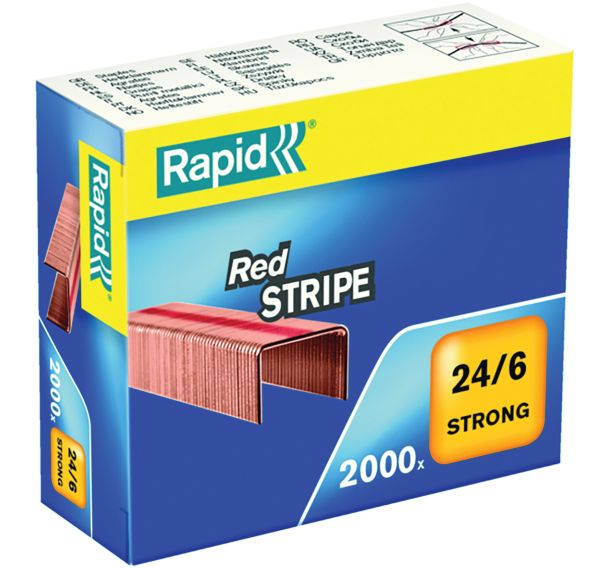 Agrafe Red Stripes Cuivré - Boîte de 1000 - Rouge - Rapid
