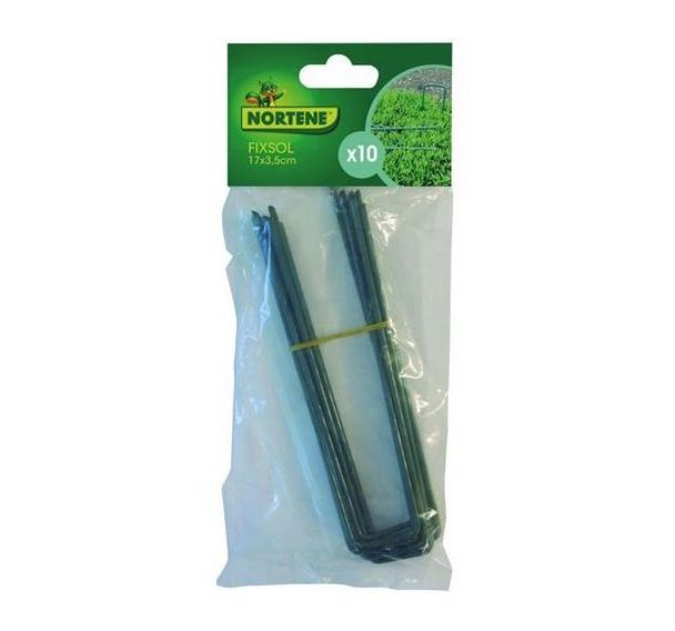 Agrafe fixsol métal plastifié vert - 17x3.5cm - Lot de 10