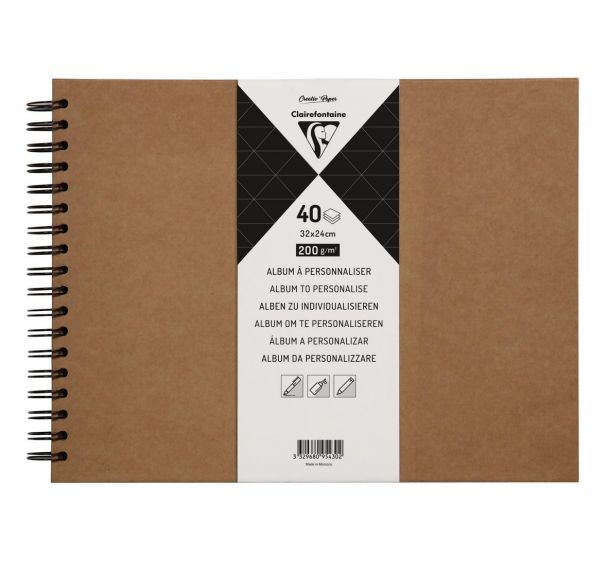 Album Kraft à décorer 40 feuilles 200g - Clairefontaine