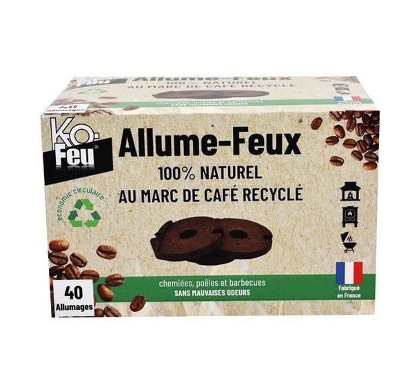 Allume feux au marc de café - Boîte de 40