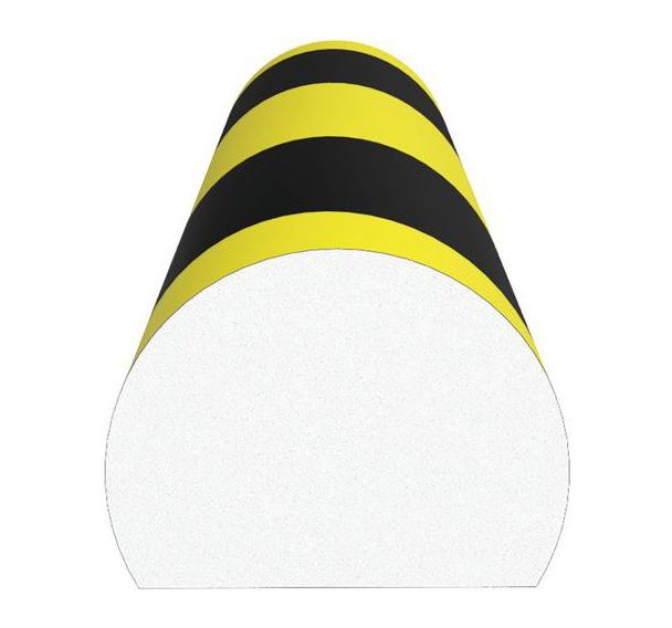 Amortisseur de choc arrondi pour surface - Noir/Jaune - Ergomat