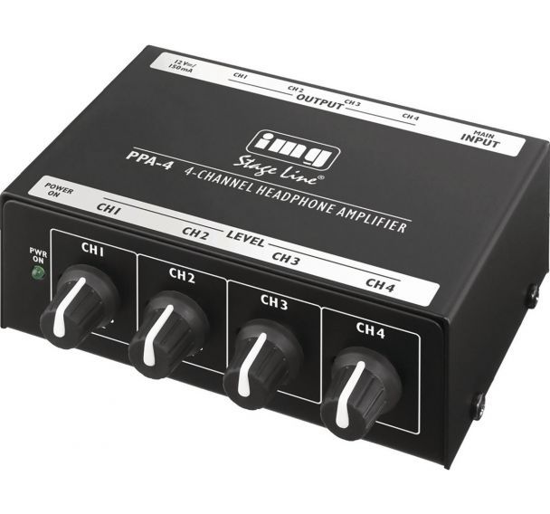 Amplificateur Casque Stéréo 1 x 4 IMG Stage Line PPA-4