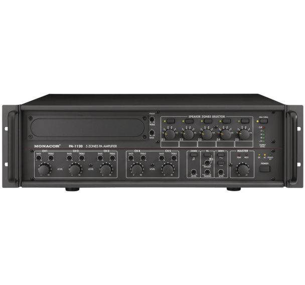Amplificateur mixeur public adress Monacor 5 zones - PA-1120
