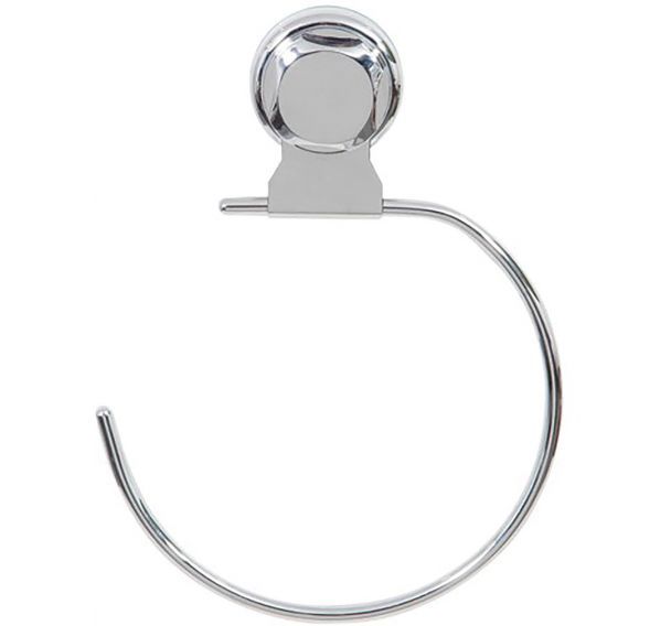 Anneau porte serviette à ventouse métal chromé