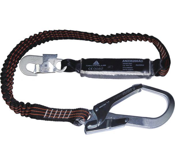Antichute absorbeur d'énergie longe sangle élastique 2 m + 1 am010 + 1 am022
