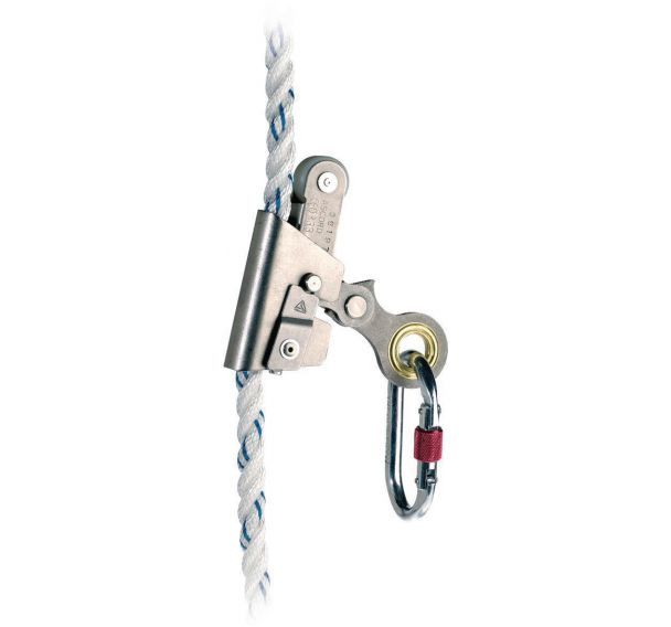 Antichute coulissant sur corde type ouvrant avec mousqueton
