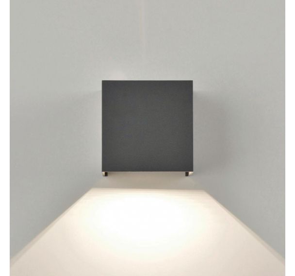 Applique 2 lumières carrée en aluminium anthracite