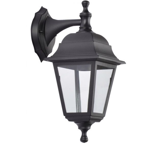 Applique Florence en polycarbonate noir ip44 bas