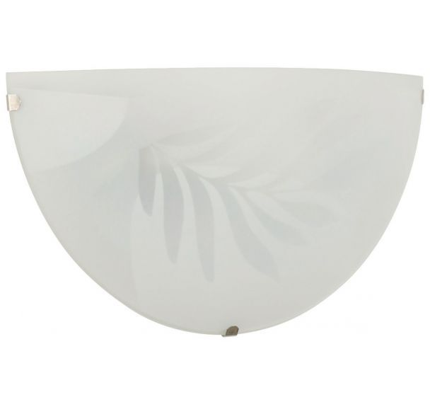 Applique Lucia demi-lune en verre décor blanc Corep